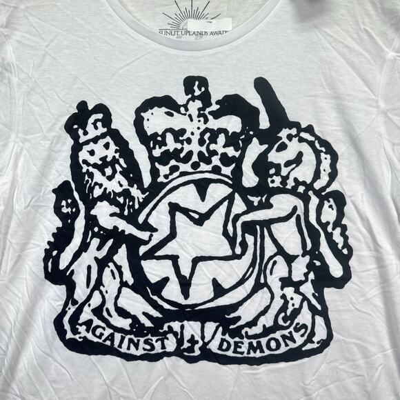 NWT Rare Radiohead Public Library Shirt Against Demons White Thom Yorke L New - Picture 3 of 5